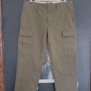 J. Crew Army Green Cargo Herringbone Straight Leg